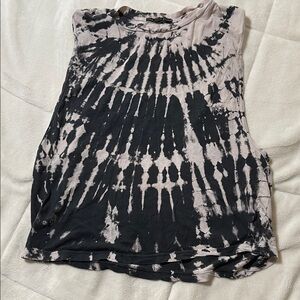 Black and gray Tie-Dye Tank